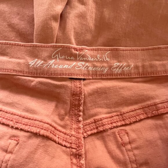 Gloria Vanderbilt All Around Slimming Effect Peach Denim Shorts Size 18 - Picture 4 of 4